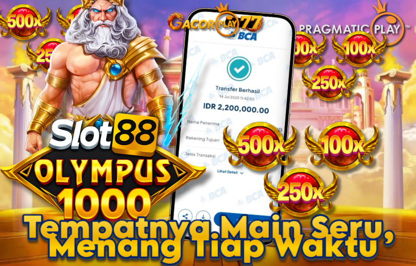 Selamat kepada user id : e***1 Wede Rp 2.200.000 di Game SLOT88 OLYMPUS 1000 PRAGMATIC PLAY Cair Gk Sampe 1 Menit! Menang Mudah di Gacorplay77